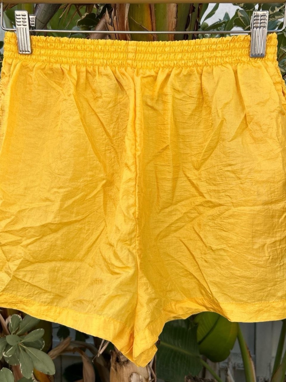 Vintage 1990s Pro Spirit Yellow Nylon Running Shorts Mens Medium Made In Qatar